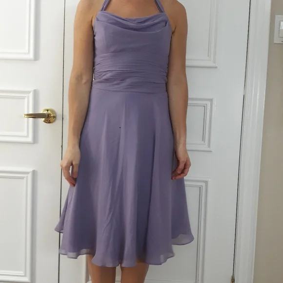 LILAC BRIDESMAID SHIFFON DRESS SIZE 4 (special occasion) - Picture 4 of 16